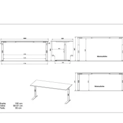 Höhenverstellbarer Bürotisch zum Stehen und Sitzen - Pitovija