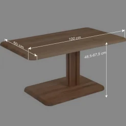 Höhenverstellbarer Couchtisch aus Wildeiche Bianco - Cary