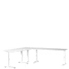 Höhenverstellbarer Eckschreibtisch in Weiß - Sparkle