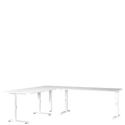 Höhenverstellbarer Eckschreibtisch in Weiß - Sparkle
