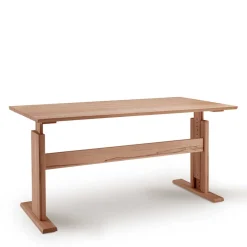 Höhenverstellbarer Holz-Schreibtisch aus Kernbuche - Senklas
