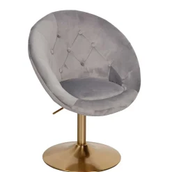 Höhenverstellbarer Samtsessel in Grau - Ashesha