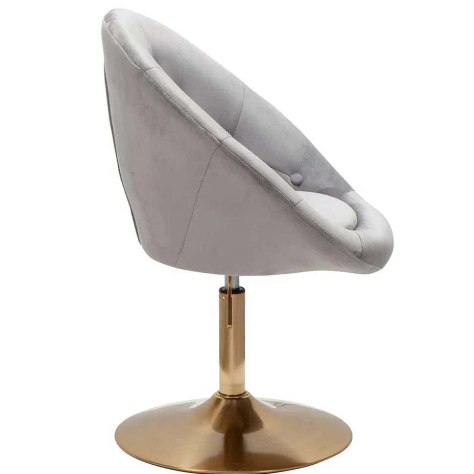 Höhenverstellbarer Samtsessel in Grau - Ashesha