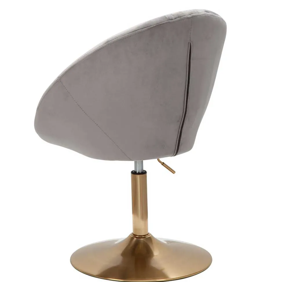 Höhenverstellbarer Samtsessel in Grau - Ashesha