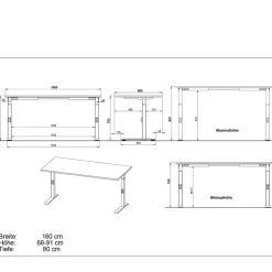 Höhenverstellbarer Schreibtisch zum Sitzen und Stehen - Bilbo