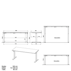 Höhenverstellbarer Schreibtisch elektrisch - Topper