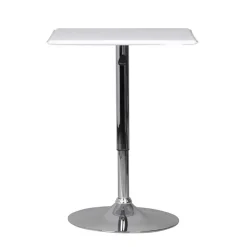 Höhenverstellbarer Stehtisch mit Kunstleder Weiß - Silja
