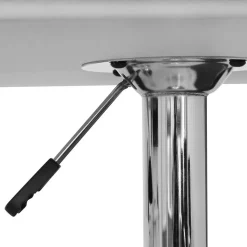 Höhenverstellbarer Stehtisch mit Kunstleder Weiß - Silja