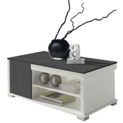 Höhenverstellbarer Wohnzimmer Tisch in Schwarzgrau & Weiß - Zartos