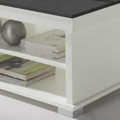 Höhenverstellbarer Wohnzimmer Tisch in Schwarzgrau & Weiß - Zartos