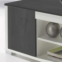 Höhenverstellbarer Wohnzimmer Tisch in Schwarzgrau & Weiß - Zartos