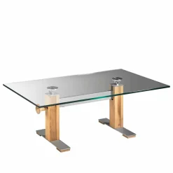 Höhenverstellbarer Wohnzimmertisch Fanturasa mit Glasplatte