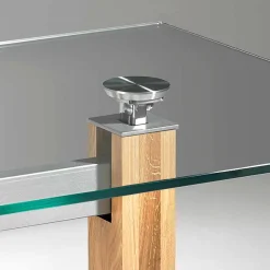 Höhenverstellbarer Wohnzimmertisch Fanturasa mit Glasplatte