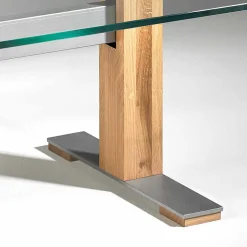 Höhenverstellbarer Wohnzimmertisch Fanturasa mit Glasplatte