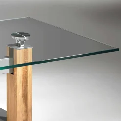 Höhenverstellbarer Wohnzimmertisch Fanturasa mit Glasplatte