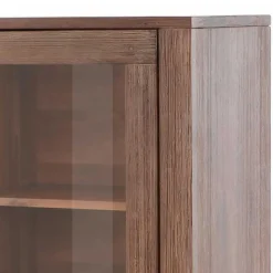 Highboard aus Akazie Massivholz und Glas - Ruffes