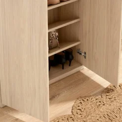 Highboard für Schuhe in Naturfarben Holzoptik - Ragusca