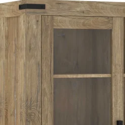 Highboard in Eiche Dunkel mit Glaseinsatz - Hilary