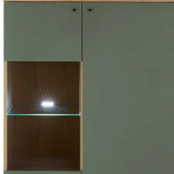 Highboard in Graugrün und Wildeiche - Oliva