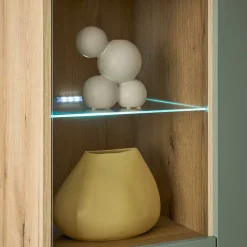 Highboard in Graugrün und Wildeiche - Oliva