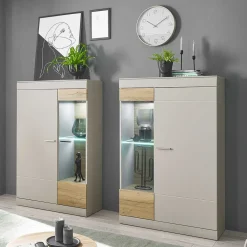 Highboard in Hellgrau & Zinneiche NB - Lioscas
