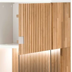 Highboard in Weiß und Eiche Bianco - Miloris