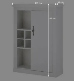 Highboard in weißer Holzoptik Pinie - Liancos