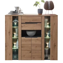 Highboard mit Glas & LED Licht - Kuetra