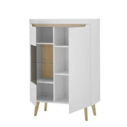 Highboard mit Glas im Skandi Design - Ginko