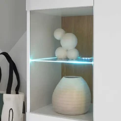 Highboard mit Glas im Skandi Design - Ginko