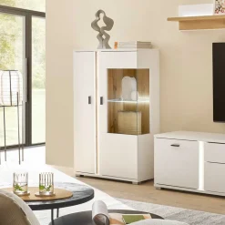 Highboard mit Glas und Licht modern - Racelyn