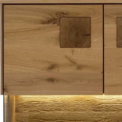 Highboard mit Glaseinsatz aus Wildeiche massiv - Millena