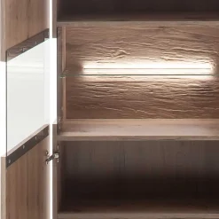 Highboard mit Glaseinsätzen 119x121x37 cm - Comrinaca