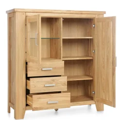 Highboard mit Glastür & Tür & drei Schubladen - Miarizia