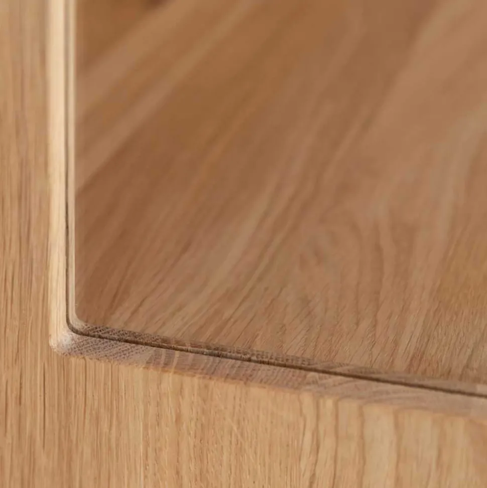 Highboard Vitrine aus Eiche und Glas - Masicuri