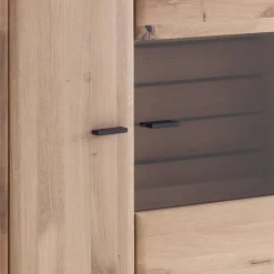 Highboard Vitrine in Asteiche Hell - Azzurian