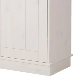 Highboard Vitrine in Weiß und Kiefer Honig - Zentra