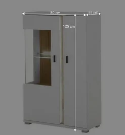 Highboard Vitrine mit LED Beleuchtung - Racelyn