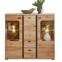 Highboard Vitrine mit LED Beleuchtung - Mattadore