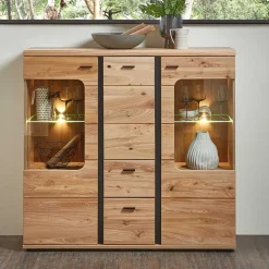 Highboard Vitrine mit LED Beleuchtung - Mattadore