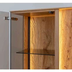 Highboard Vitrine mit LED Beleuchtung - Cocondar