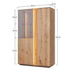 Highboard Vitrine mit LED Beleuchtung - Cocondar