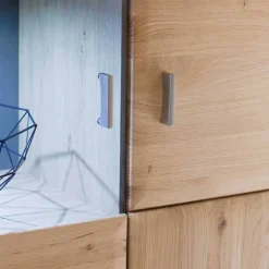 Highboard Vitrine Vernella aus Eiche hell geölt