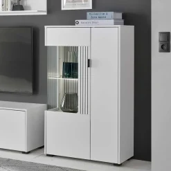 Highboard-Vitrine in Weiß - Dualkos