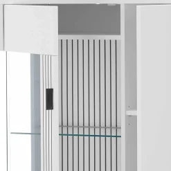 Highboard-Vitrine in Weiß - Dualkos