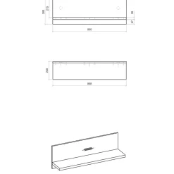 Hängeboard in Holz verwittert & Anthrazit - Garisa