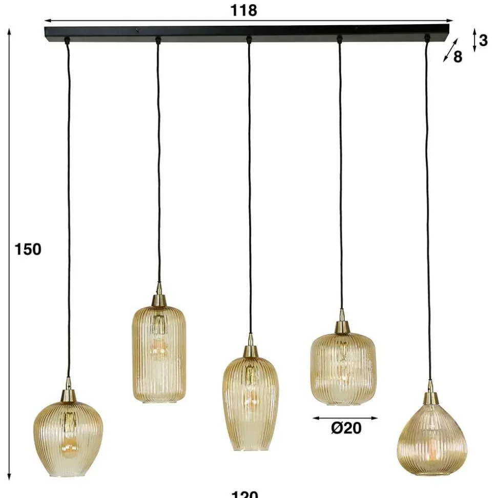 Hängelampe mit verschieden geformten Schirmen - Jonathan