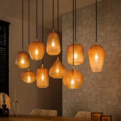 Hängeleuchte aus getöntem Glas in Bernstein - Gestina