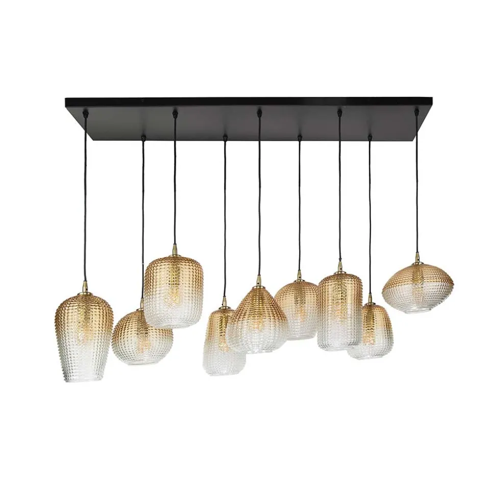 Hängeleuchte aus getöntem Glas in Bernstein - Gestina