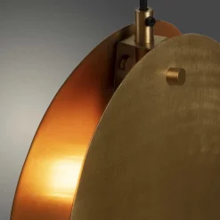 Hängeleuchte in Messing - ovale Metallscheiben - Cartoon